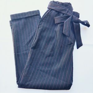 Black and Red Pinstripe Dress Pants